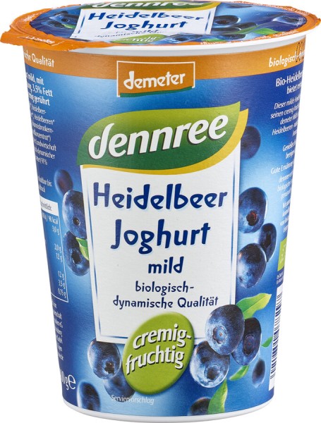 dennree Fruchtjoghurt Heidelbeere, 400 gr K3-Beche