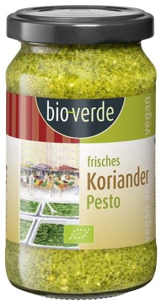 bio-verde Koriander Pesto, 165 gr Glas