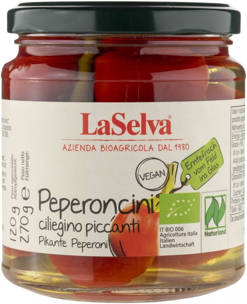 Pikante Peperoni, rot, in Weinessig 270g ATG 120g