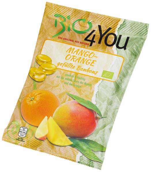 Bio4you Mango-Orange Bonbons, 75 g Packung