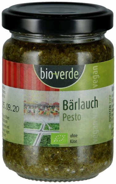 bio-verde Pesto Bärlauch vegan, 125 ml Glas
