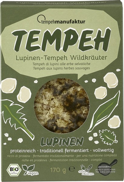 MHD 08.05.2024 Tempehmanufaktur Lupinen-Tempeh Wildkräuter, 170 g