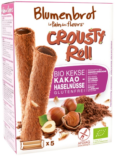Blumenbrot Crousty Roll Kakao Haselnuss glutenfrei