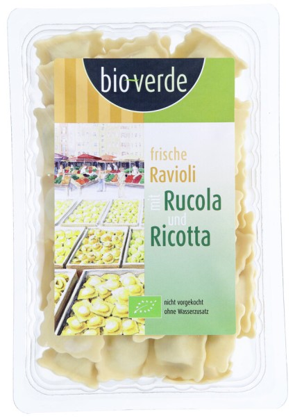 bio-verde Ravioli mit Rucola &amp; Ricotta, 250 gr Pac