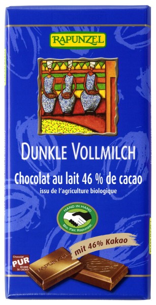 Rapunzel Dunkel Vollmilch Schokolade 46% HIH, 100