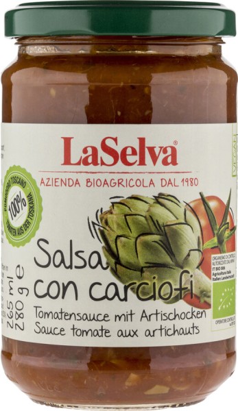 La Selva Tomatensauce mit Artischocke, 280 gr Glas