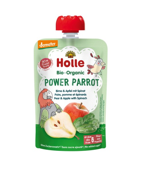 Holle Power Parrot Birne &amp; Apfel mit Spinat, 100 g