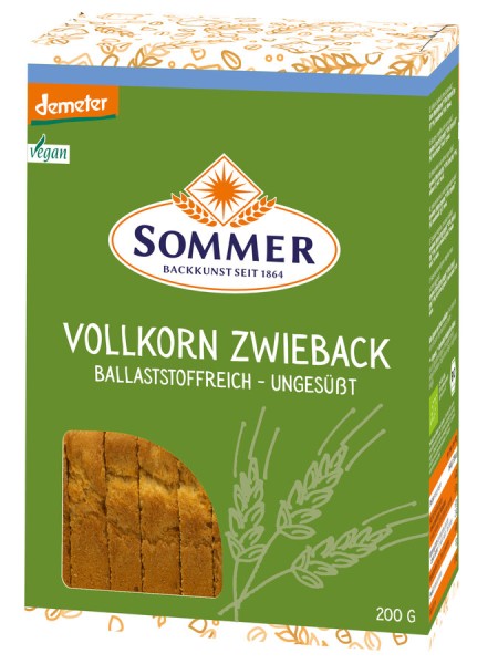 Sommer &amp; Co. Vollkorn-Zwieback aus Weizen, demeter