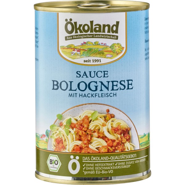 Ökoland Sauce Bolognese mit Hackfleisch, 400 gr Do