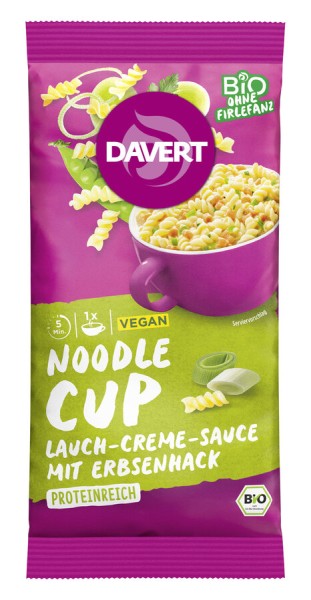 Davert Noodle-Cup Lauch-Creme-Sauce, 58 g Packung