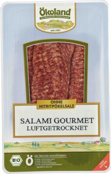 Ökoland Bio Salami Gourmet luftgetrocknet, 80 gr Packu