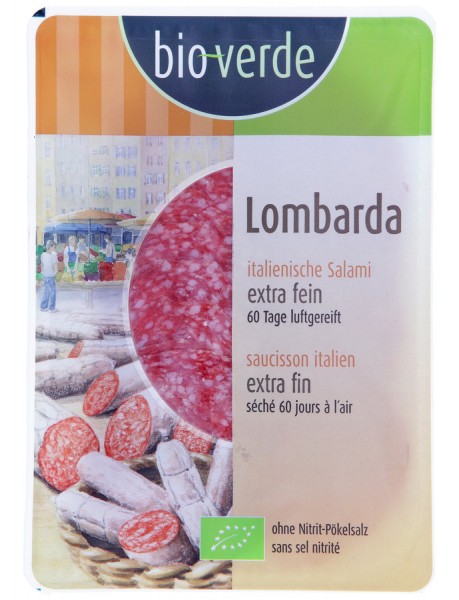 bio-verde Salami Lombarda, 80 gr Packung