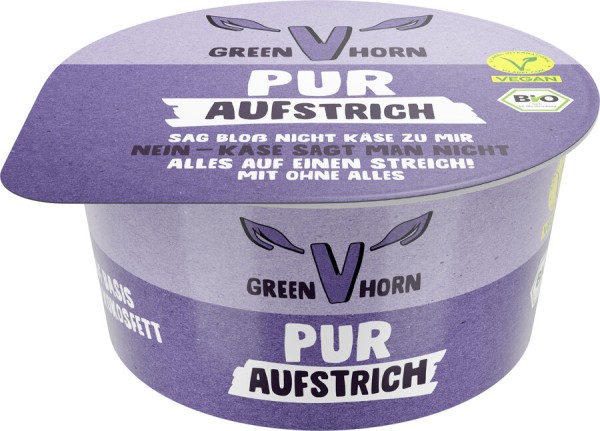 Greenhorn veganer Aufstrich Pur, 125 g Becher