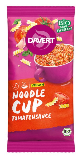 Davert Noodle-Cup Tomatensauce, 67 gr Packung
