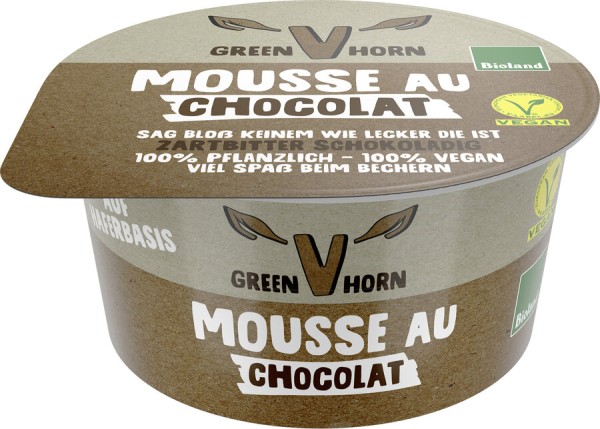 Greenhorn Vegane Mousse au chocolat noir, 100 gr B
