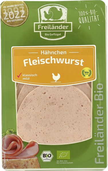Freiland Puten Bio Hähnchen-Fleischwurst, 80 gr