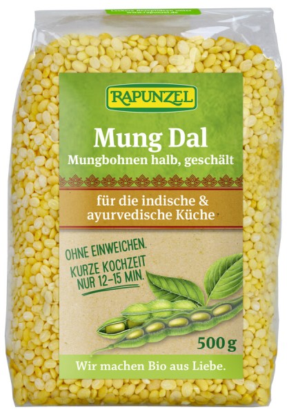 Rapunzel Mung Dal, Mungbohnen halb, geschält, 500