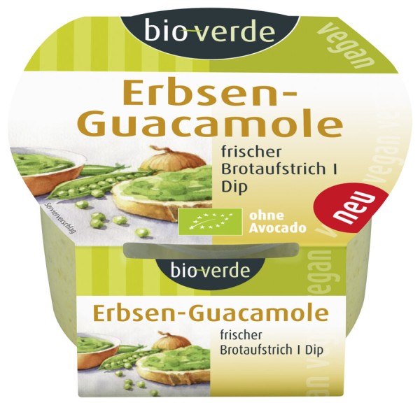 bio-verde Erbsen Guacamole, 150 gr Becher