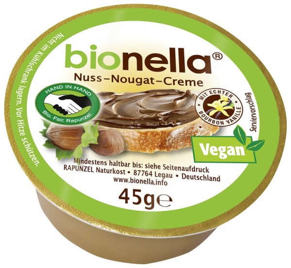 Bionella Nuss-Nougat-Creme veg, 45 g Stück