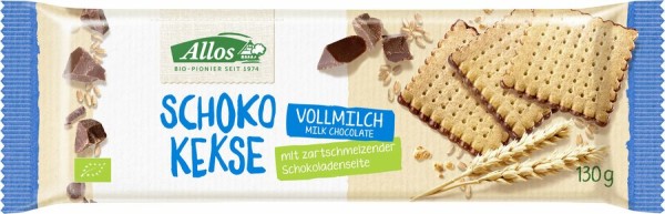 Allos Choco Kekse Vollmilch,130 g Packung