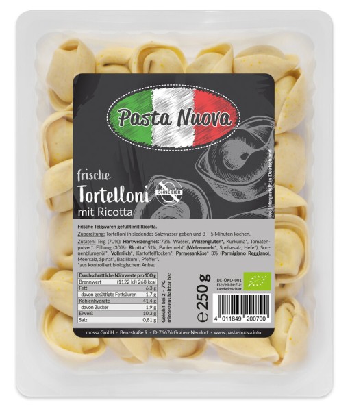 Pasta Nuova Tortelloni mit Ricotta-Füllung, 250 gr