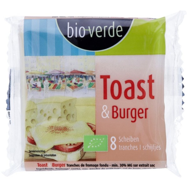 bio-verde Toast &amp; Burger Schmelzkäsescheiben 150 g