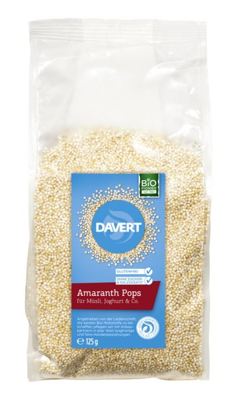 Davert Amaranth Pops, 125 gr Packung -glutenfrei-