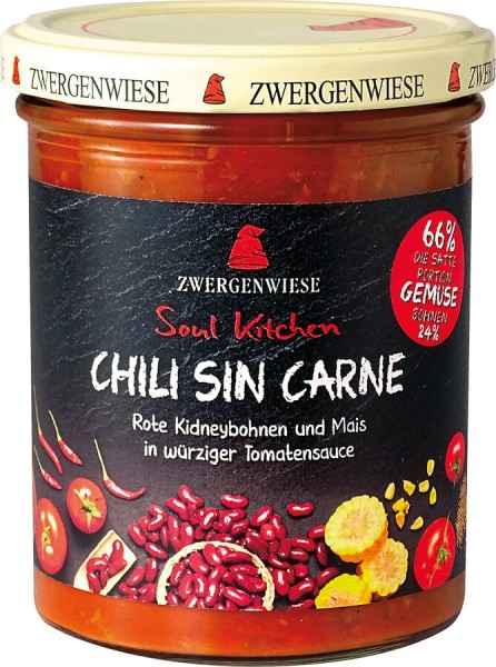 Zwergenwiese Soul Kitchen Chili sin Carne, 370 gr
