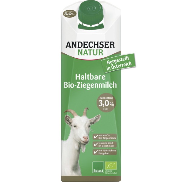 Andechser Natur H-Ziegenmilch 3%, 1 ltr Tetra Pack