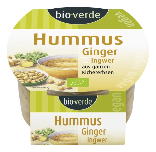 bio-verde Hummus Ginger, 150 gr Becher