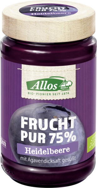 Allos Frucht Pur Heidelbeere, 250 gr Glas -75% Fru