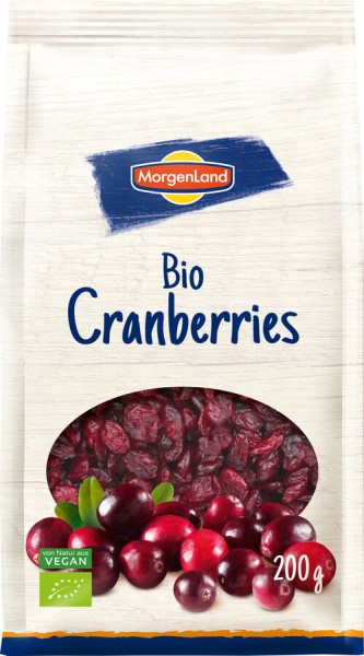 Morgenland Cranberries, gesüßt, 200 gr Packung