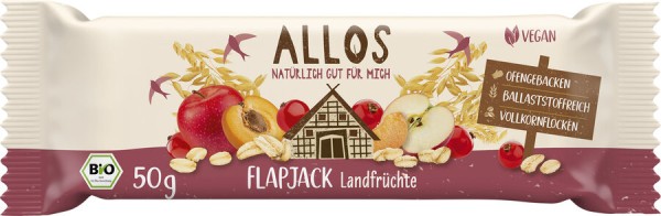 Allos Hafer Flapjack Landfrüchte, 50 gr Stück