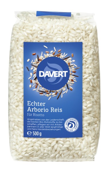 Davert Echter Arborio Reis weiß , 500 gr Packung