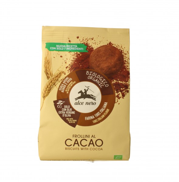 Alce Nero Mürbteig Kekse mit Kakao, 250 g Packung