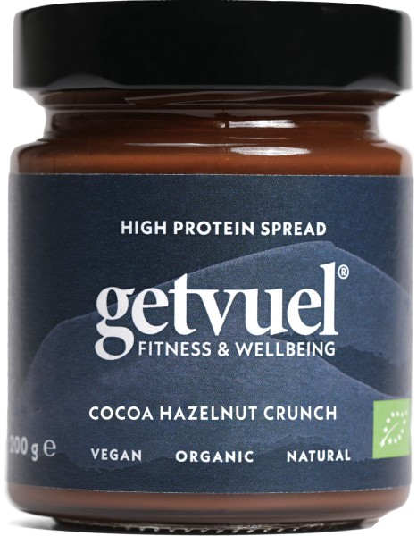 getvuel Cocoa Hazelnut Crunch High Protein Spread, 200 g Glas