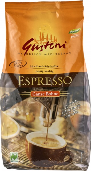 Gustoni Espresso, ganze Bohne, 1 kg Packung