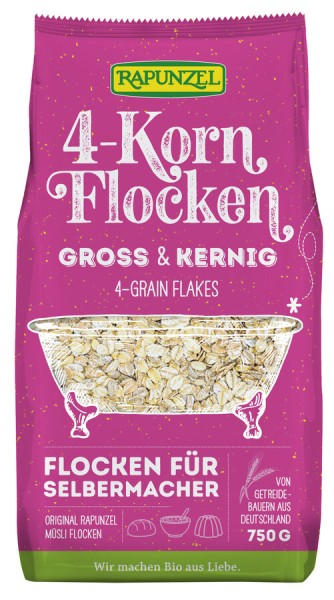 Rapunzel 4-Korn-Flocken, 750 gr Packung