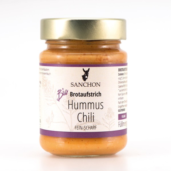 Sanchon Brotaufstrich Hummus Chili, 180 gr Glas