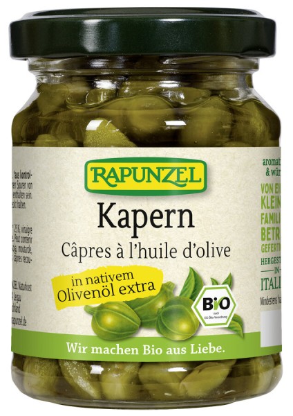 Rapunzel Kapern in Olivenöl, 120 gr Glas (90 gr)