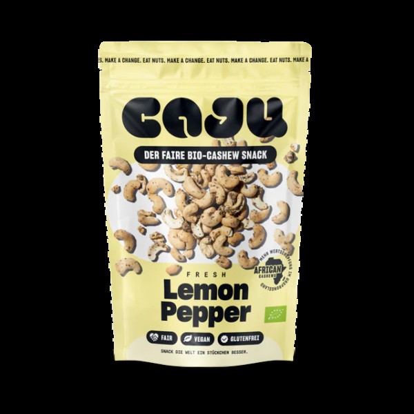 caju Cashew Snack Lemon Pepper, 140 g Packung