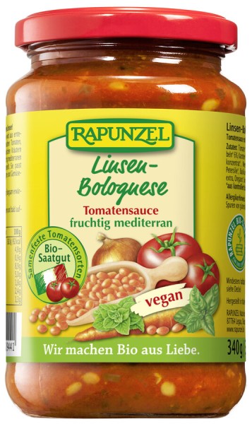Rapunzel Tomatensauce Linsen-Bolognese vegan, 325