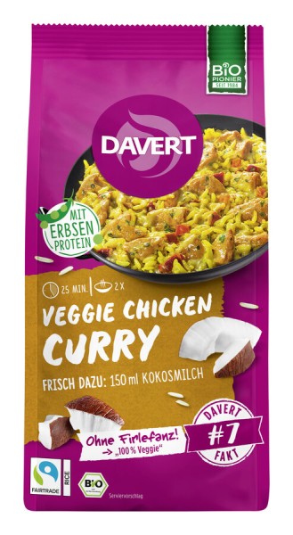 Davert Veggie Chicken Curry, 120 g Packung