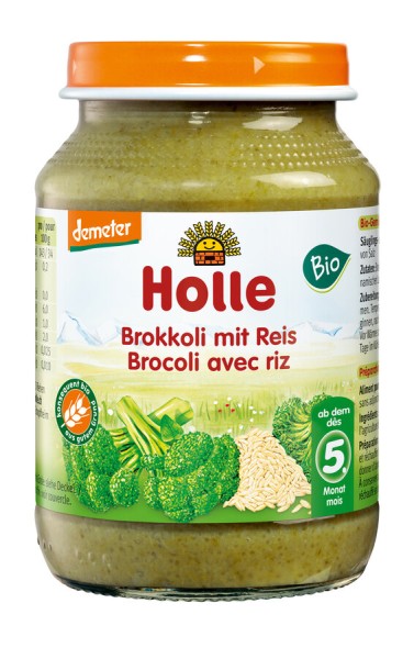 Holle Brokkoli mit Reis, 190 gr Glas