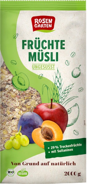 Rosengarten Früchte-Müsli, 2 kg Packung