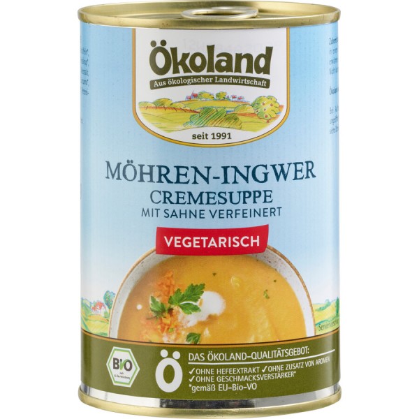 Ökoland Möhren-Ingwer Cremesuppe, 400 gr Dose