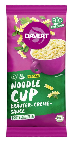 Davert Noodle-Cup Kräuter-Creme-Sauce, 61 g Packun