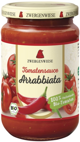 Zwergenwiese Tomatensauce Arrabbiata, 340 ml Glas