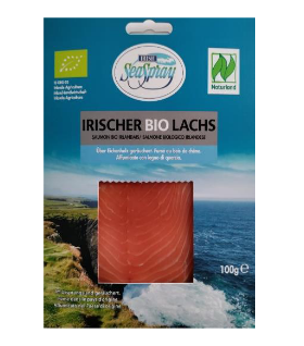 Irish Seaspray Irischer Bio-Lachs geräuchert, 100 gr Packung