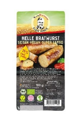 Wheaty KLAUS FEINSTE Helle Bratwurst, 100 g Packung